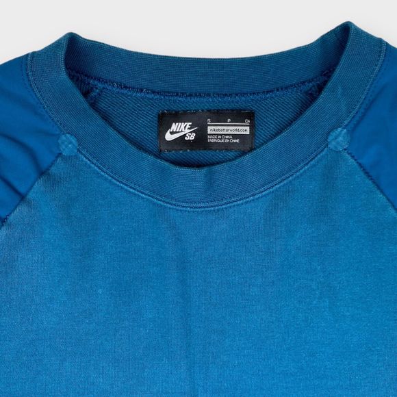 Nike SB Womens S Blue Long Sleeve Pullover Crewneck Sweatshirt With Thumb Holes - Picture 10 of 12